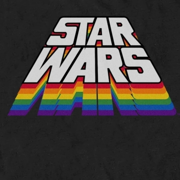STAR Wars  Rainbow Collection Logo T-Shirt Size Large 11-13 Pride - Picture 2 of 3